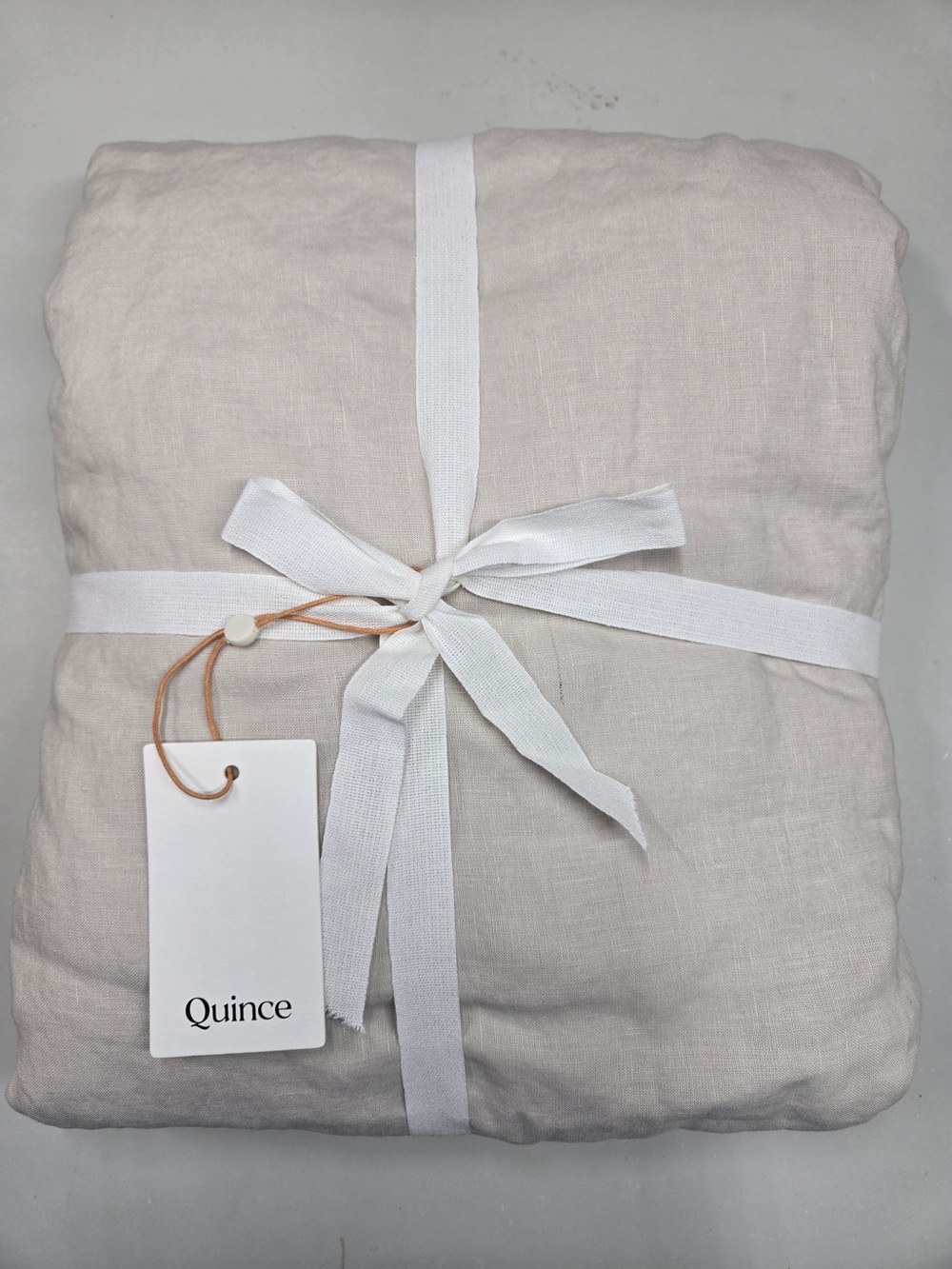 NWT QUINCE European Linen Fitted Sheet Set Queen Sand 8626 - Picture 4 of 10